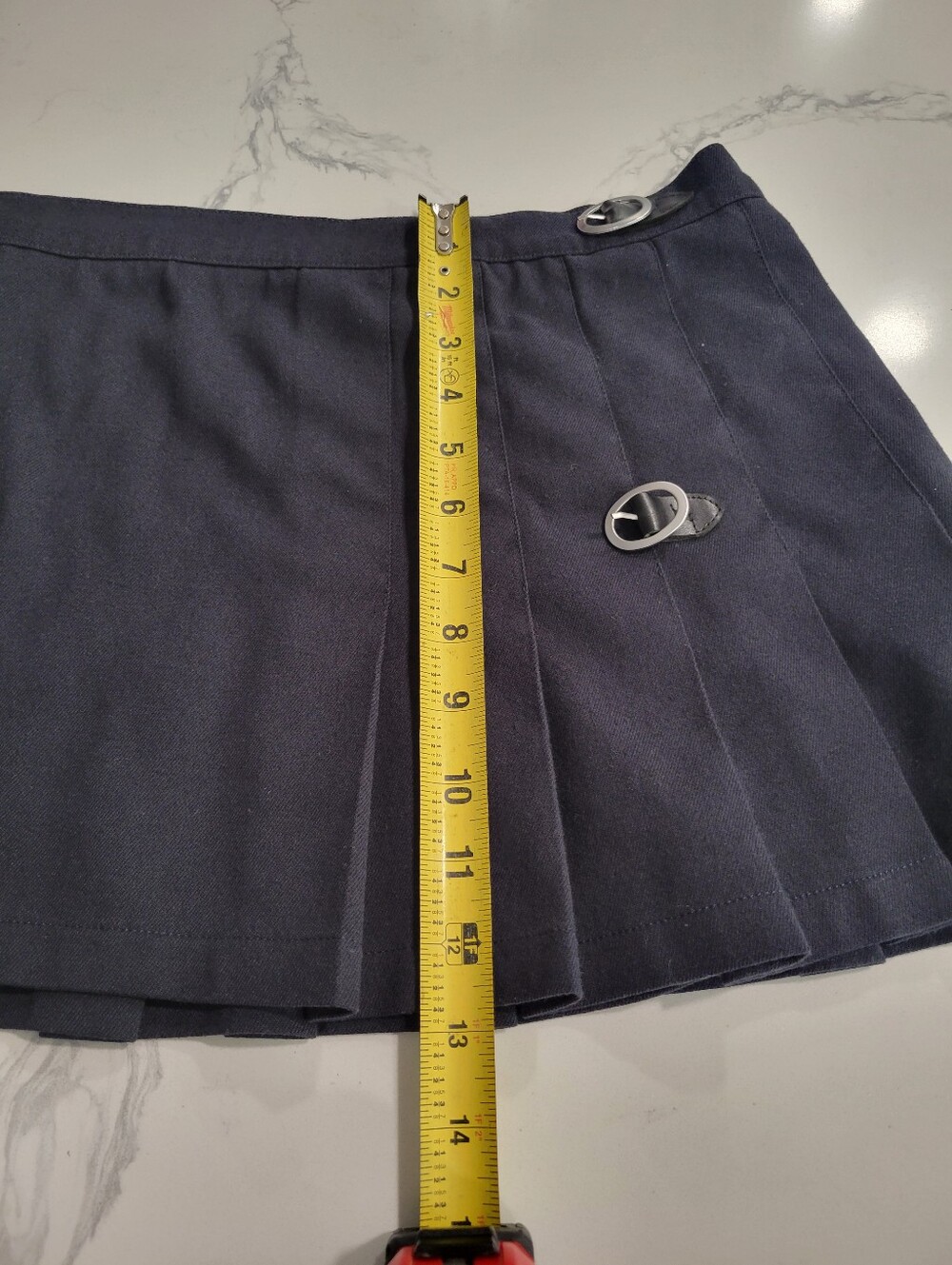 Brandy Melville Black Two Tab Pleated Dark Academia Mini Skirt One Size - Picture 7 of 9
